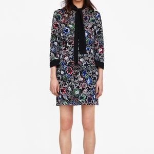 Zara black floral print lace blazer NWT. XS